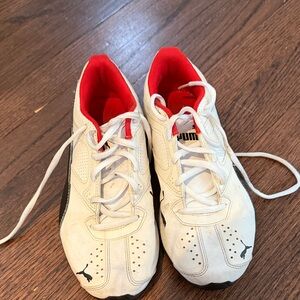 Puma White Sneakers with Red Interior and black details